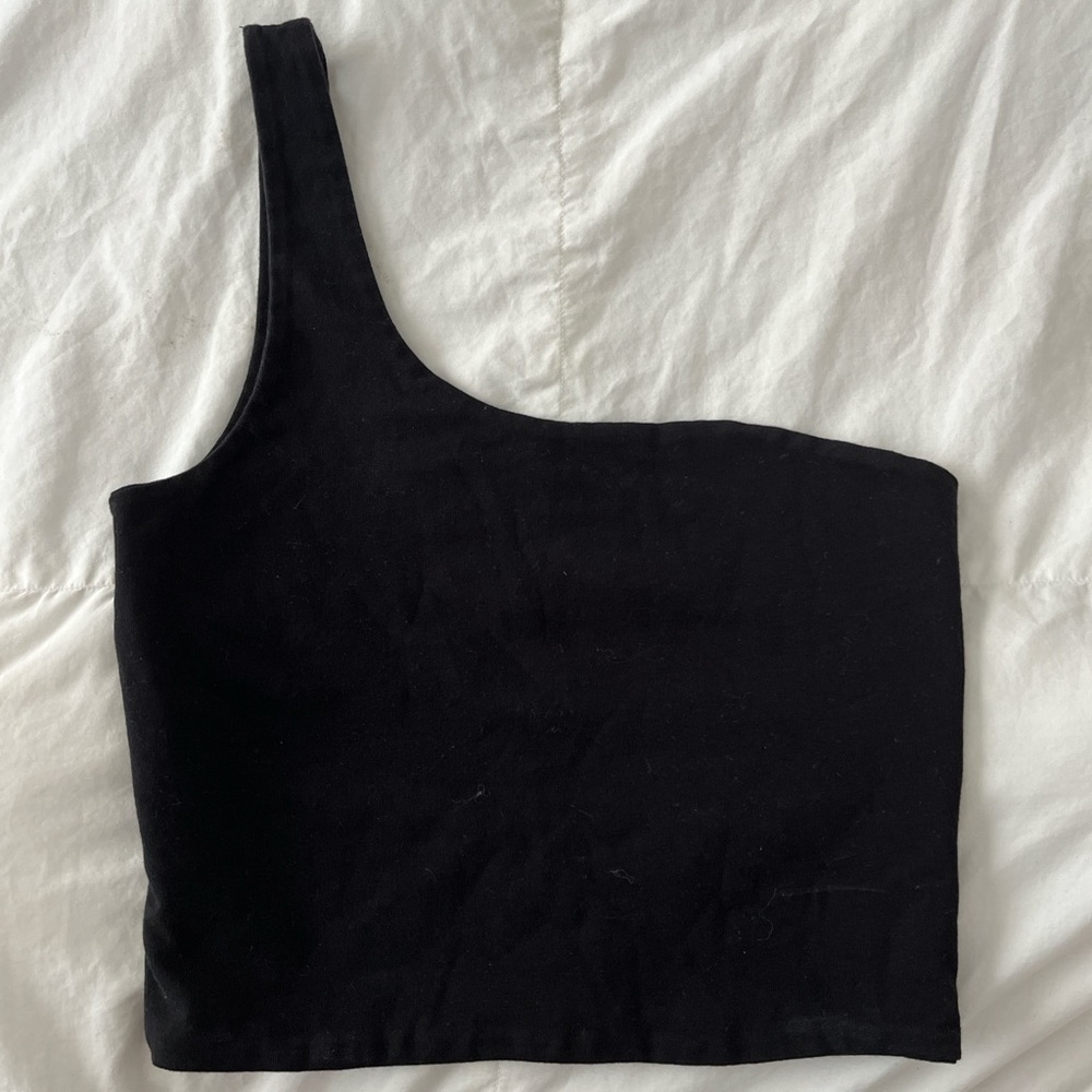 Cotton On Black One-Shoulder Crop Top